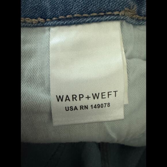 Warp + Weft Skinny High Rise Jeans 14/32 Chambray Stretch Cotton Denim NWT - Picture 12 of 15